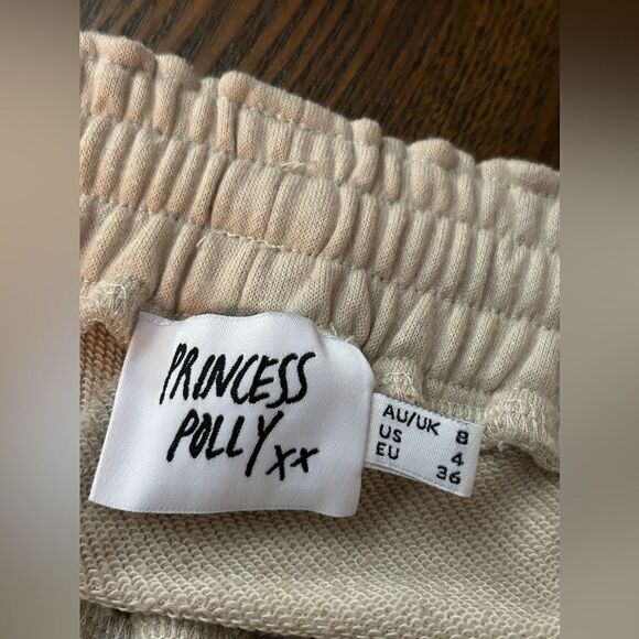 Princess Polly beige sweatpants joggers size women’s 4 us boyfriend boho pockets - Picture 7 of 16